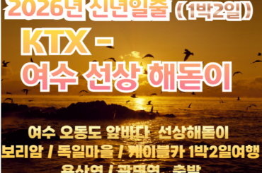[ 2026년 신년해돋이] [KTX- 용산역/광명역] 여수 오동도 앞바다 2026신년 선상해돋이 / 보리암 / 독일마을 / 케이블카 여행(1박2일)