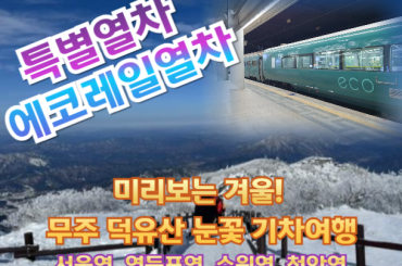 [특별열차-에코레일 열차]  미리보는 겨울! 무주 덕유산 눈꽃 기차여행 (당일)  [12월6일,13일,14일] [서울역,영등포역,수원역,천안역]