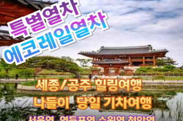 [특별열차-에코레일 열차] 세종/공주 힐링여행 당일 기차여행 (당일)  [7월 26일(일) ] [서울역,영등포역,수원역,]