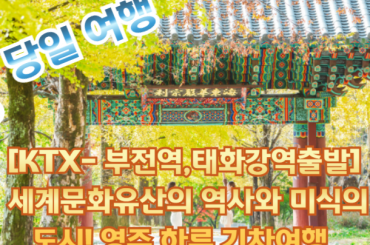 [KTX] 세계문화유산의 역사와 미식의 도시! 영주 하루 당일기차여행 (부전역,해운대역,경주역)